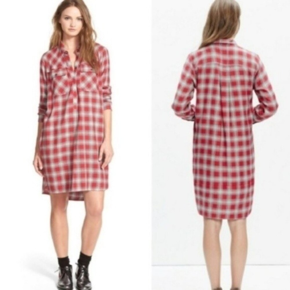 Madewell Fairfax Plaid Shirt Dress Size Small Outdoor Casual Comfy Chic